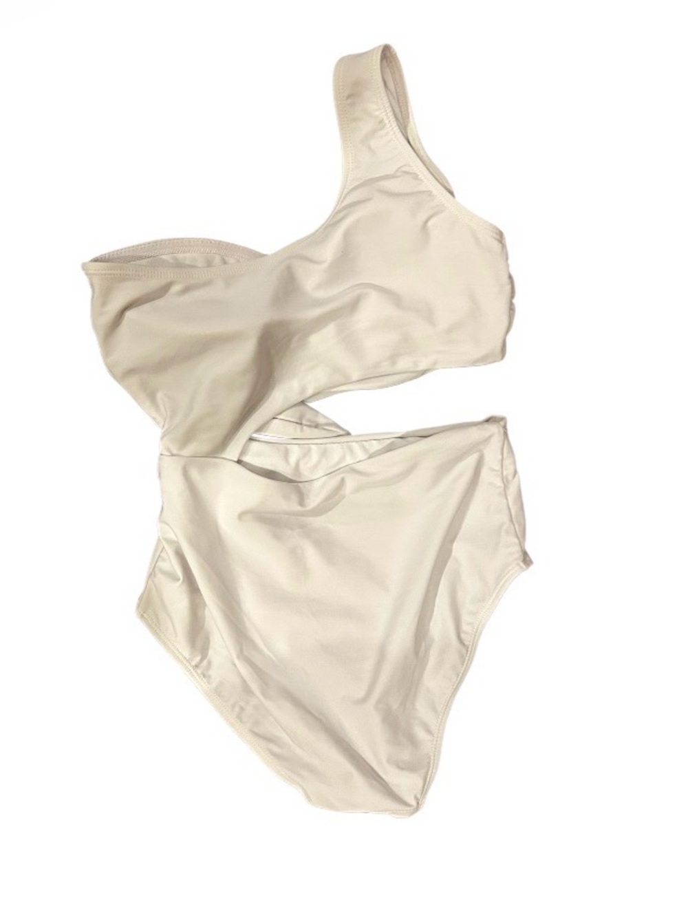 One-Shoulder Cutout Swimsuit in White